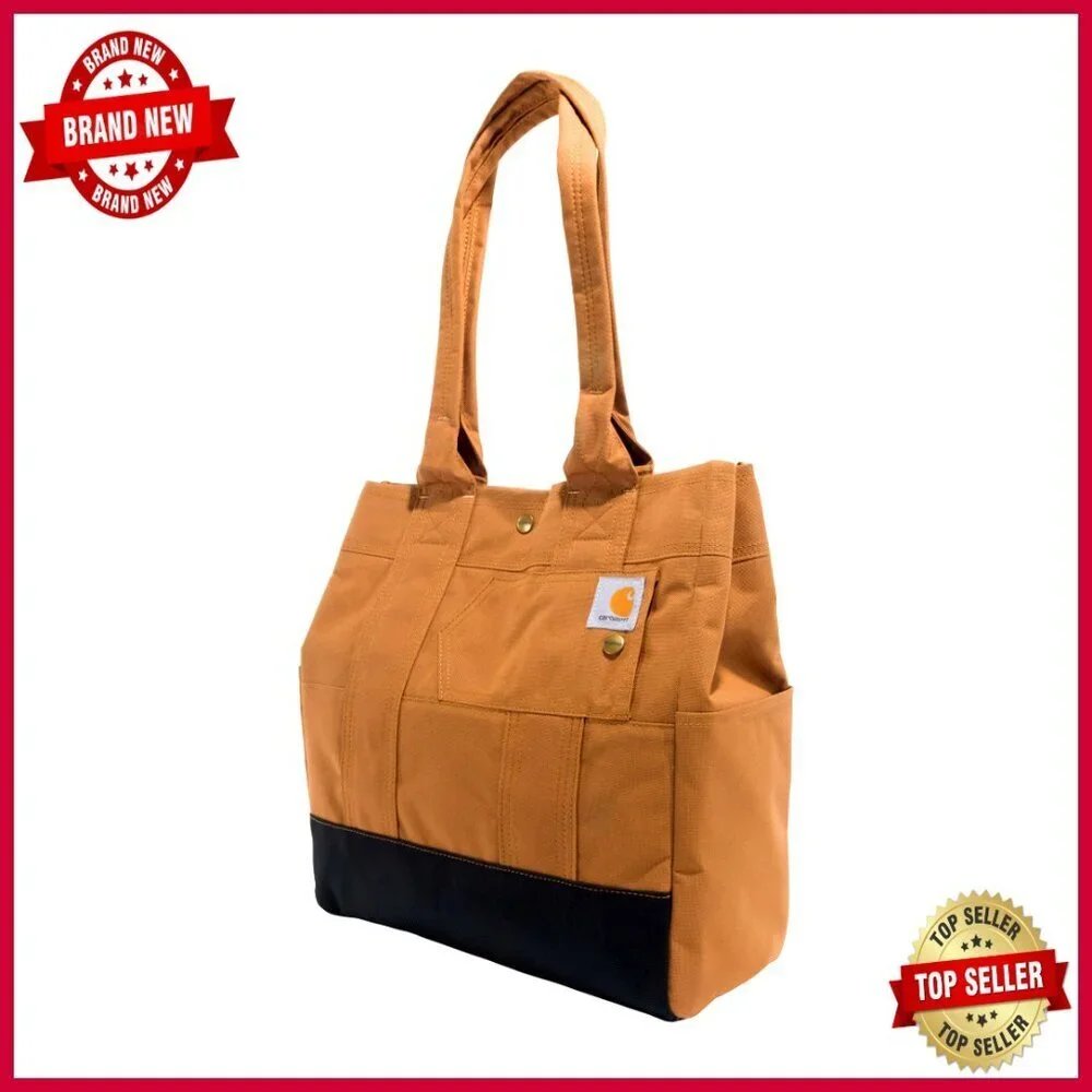 Durable Water Resistant Tote Bag with Snap Closure & Pockets